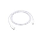 White Lightning to USB-C charging cable coiled on a light background.