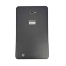 Samsung Galaxy tablet with black bezel and blue home screen display.