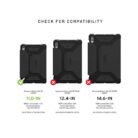 Compatibility guide for UAG Metropolis SE case showing Samsung Galaxy Tab S9 11 inch compatible, not compatible with S9 Plus or S9 Ultra