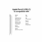 Graphic showing Apple Pencil (USB-C) compatibility list with supported iPad models.